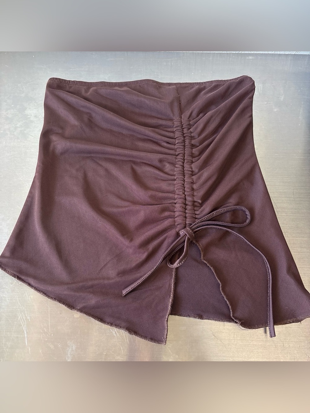 Y2K Fairy-core Brown Asymmetrical Tube Top ✨